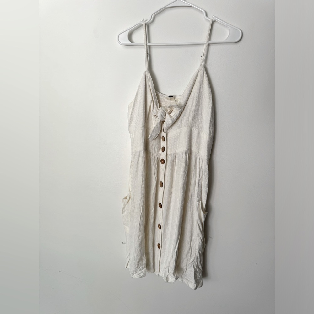 Roxy White Summer Dress with Pockets
